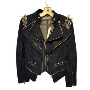 Rehab Denim Jacket with Safety Pins nwt